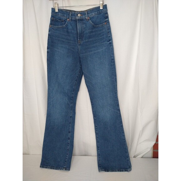Express 90's Boot High Rise Women's sz 4R Medium/Dark Wash Blue Denim jeans y2k - Picture 1 of 11